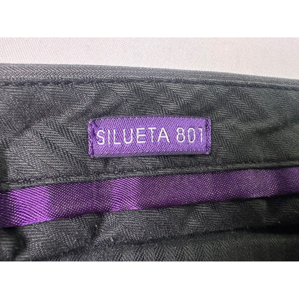 Arturo Calle Purple Silueta 801 Men's Dress Pants Charcoal Grey Slim Straight 32 - Picture 5 of 11